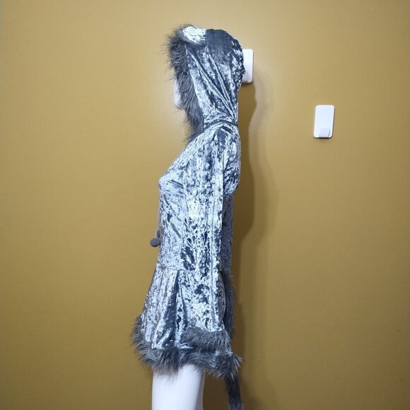 Dreamgirl Velvet Gray Fox Costume Mini Dress S Cosplay - Picture 4 of 7